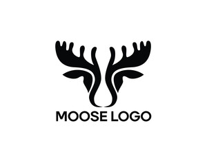 abstract black moose head logo design inspiration