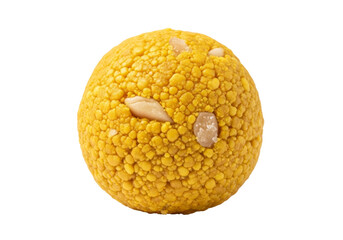 yellow bumpy fruit ball close up on white background