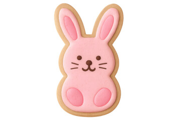 Fototapeta premium Pink bunny sugar cookie for easter and spring