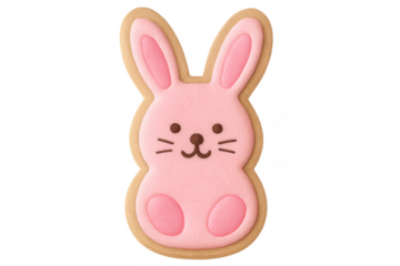 Pink bunny sugar cookie for easter and spring