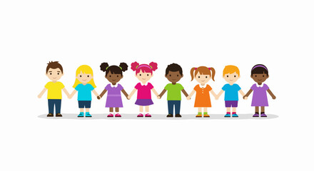Fototapeta premium Diverse Children Holding Hands Together.