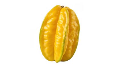 Yellow fruit with green stripe isolated on a transparent background