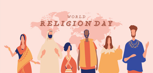 World Religion Day Celebration With Diverse People, Cultures, and Unity Across Faiths