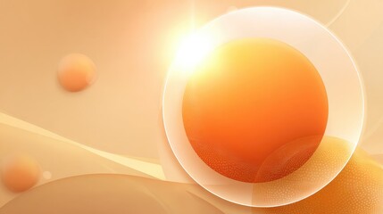 Warm abstract design with soft curves and circular elements featuring orange tones and sunlight effects, ideal for backgrounds or modern artistic projects