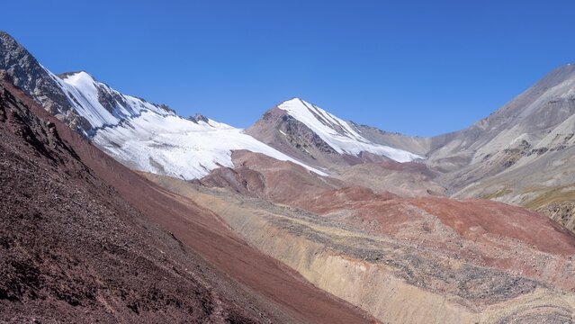 Barren high mountains, Pamir Mountains, Osh Province, Kyrgyzstan