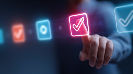 Selecting digital checkmark icon