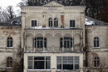 Old abandoned villa, detail, Heiligendamm beach, Mecklenburg, Baltic Sea, Germany