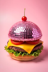 Life is better under the disco light... and with a burger."