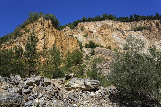 Disused Vatter porphyry quarry, Dossenheim, Baden-W&uuml;rttemberg, Germany