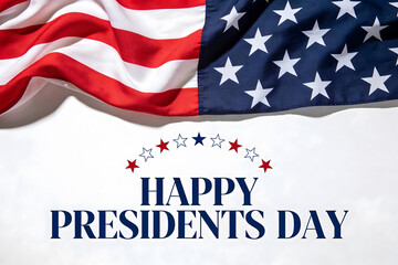 Celebrating president day with patriotic greetings for national holidays and american flag backdrop with festive elements for wallpaper