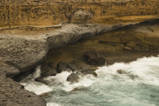 Coast, lava rock, El Puertito, west coast, Tenerife, Canary Islands, Spain