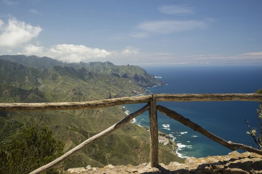 Panorama of Cabezo del Tejo, coast near Taganana, Anaga Mountains, Anaga, Tenerife, Northeast, Canary Islands, Canary Islands, Spain