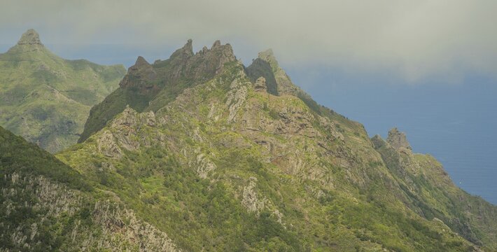 Panorama from Mirador Pico del Ingl&eacute;s, Las, macizo de anaga (Montanas de Anaga), Tenerife, Canary Islands, Spain