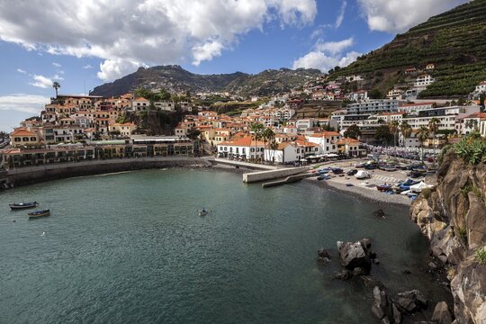 View of Camara de Lobos and the harbour, Madeira Island, Portugal