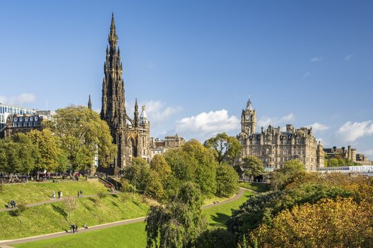 Princes Street Gardens, Scott Monument, Edinburgh, Scotland, United Kingdom
