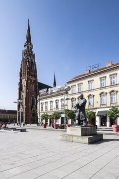 Ante Starcevic Square with Peter and Paul Cathedral, Osijek, Croatia