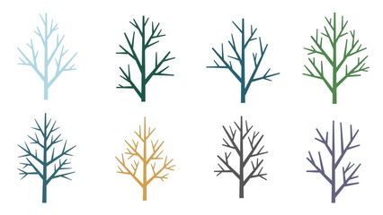 Obraz premium Abstract Tree Silhouettes in Various Colors