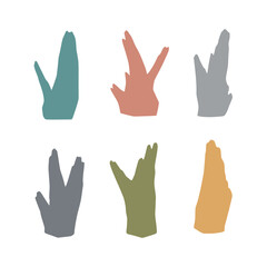 Obraz premium Abstract plant silhouettes in muted pastel colors on a white background