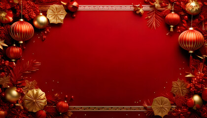 Chinese New Year decoration background, clean red gradient background