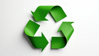 Close-up of a three-arrow cycle, depicting conservation and sustainable methods