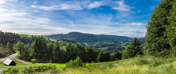 Aussicht vom Col de Bagenelles in den Franz&ouml;sischen Vogesen