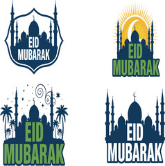Eid Mubarak Islamic holiday greeting card templates