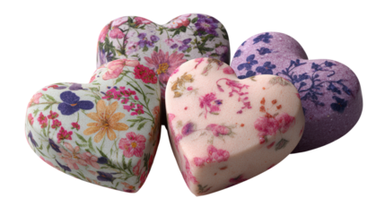 Floral Heart Shaped Gift Box Ornate Paper Wrapped Souvenir for Valentine's Day Wedding Anniversary Party Presents with Flower Print Pattern