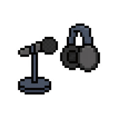 PODCAST EQUIPMENT ICON PIXEL ART