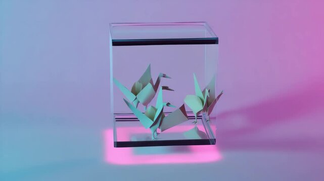 technology  old paper boat on blue water