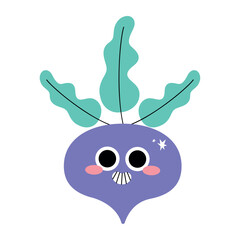 Red Radish Flat Vector Illustration