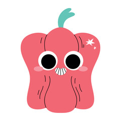 Red Bell Pepper Flat Vector