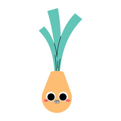 Flat Leek Vegetable Vector Illustration


