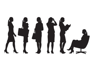 business woman silhouettes