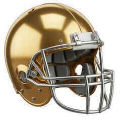 Fototapeta premium Golden football helmet with protective grill