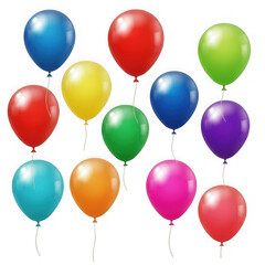 Vibrant array of colorful balloons floating in celebration