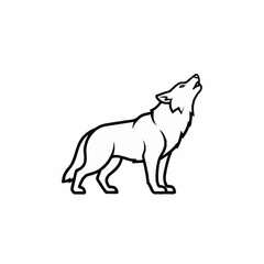 Obraz premium Stylized Line Art Illustration of a Howling Wolf.