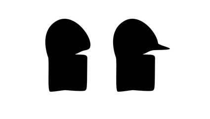Balaclava symbol, black isolated silhouette