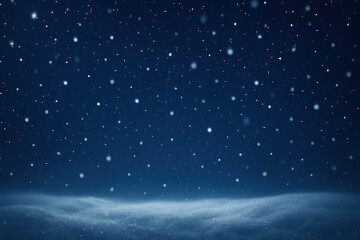 Snowfall in Night Sky with Soft Background and Gentle Flurry Effect