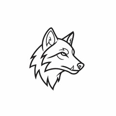 Fototapeta premium Stylized Wolf Head Emblem Vector Art.