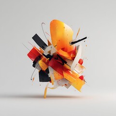 Abstract colorful geometric explosion art high resolution image