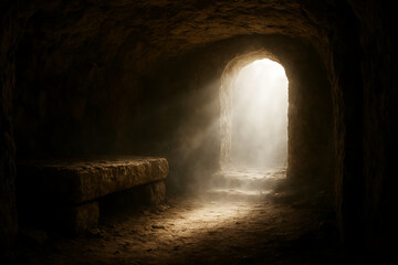 Light Breaking Through Tomb Entrance