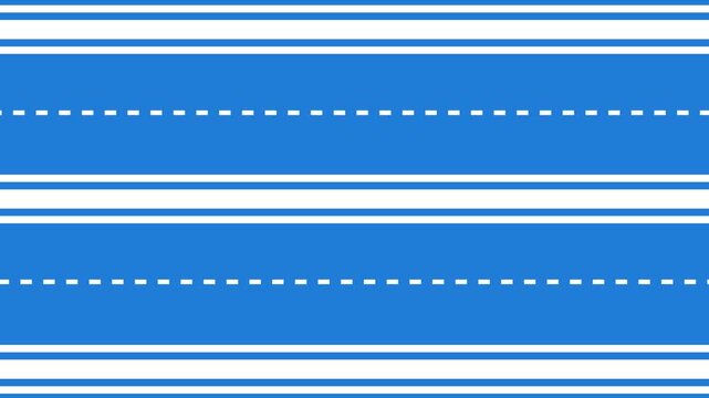 Highway icon set with dotted line animation isolated on blue background