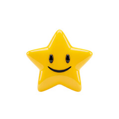 A smiling yellow star, a symbol of joy and achievement. Its bright appearance brings a sense of happiness and accomplishment