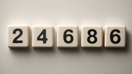 Numeric sequence with black digits on white tile blocks for educational concepts and design,Brain Teaser Month