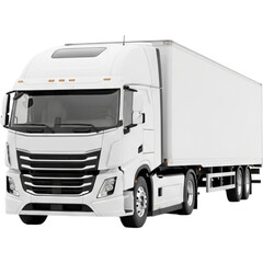 A large white semi-truck on transparent background