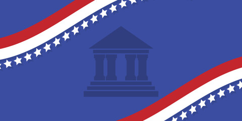 United States flag background. American banner template