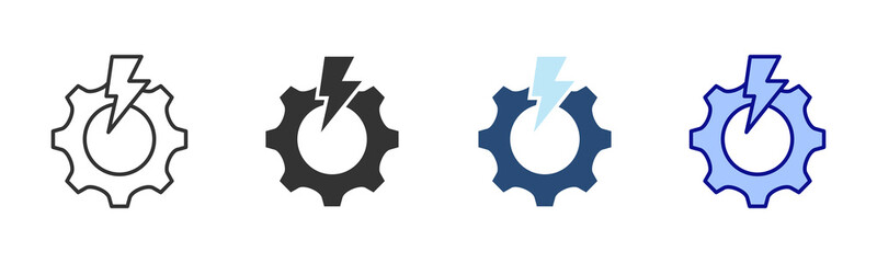 Efficiency Icon Set. Designed In Multi Style