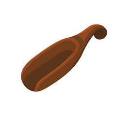 Wooden spatula for cooking. Kitchen utensil. Flat vector illustration on white background