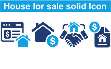 House for sale and home for rent icons. Buy property, online listing and lease agreement vector symbols.