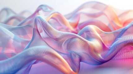 futuristic pastel neon mesh wave on soft gradient